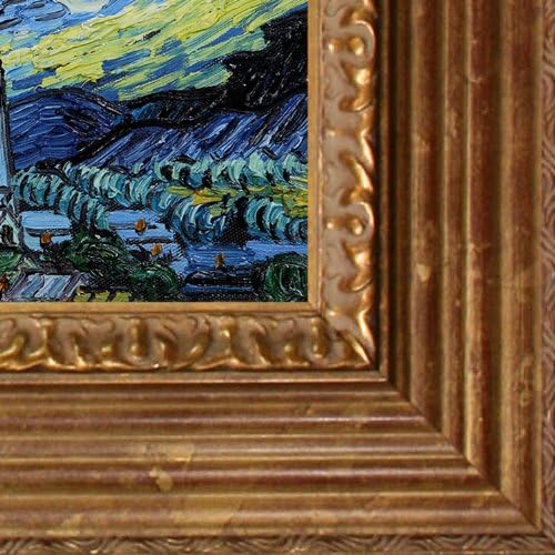 overstockArt Van Gogh Starry Night with Vienna Wood Frame, Gold Leaf Finish