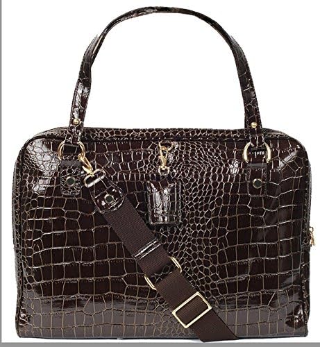 Tyla Rae Designer Reptile 15-Inch Laptop Bag, Brown