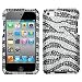 MyBat Apple iPod Touch 4G Diamante Protector Cover - Black Zebra