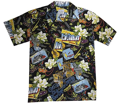 New Orleans Mardi Gras Hawaiian Camp Shirt by David Carey