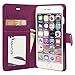 iPhone 6 Plus Purple Case, Abacus24-7 iPhone 6 Plus Wallet Case [Book Fold] Leather Apple iPhone 6 Plus Flip Cover with Foldable Stand, Pocket for ID, Credit Card Slots - Purple Flip Case for Apple Phone 6 Plus