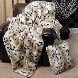 SAFARI LYNX FAUX FUR THERMAL THROW BLANKET SAFARI LYNX FAUX FUR THERMAL THROW BLANKET