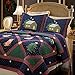 Christmas Night 3-piece Bedding Quilt Set with 2 Standard Sham, Reversible Cotton Coverlet Bedspread, Machine Washable, Gifts for Family on Holiday. (Christmas Night, Twin - 2 piece)