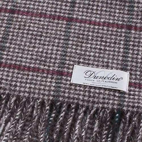 Dunedin 90% Lambswool/10% Cashmere Scottish Tartan Scarf Bordeaux Chidori Check (N/A)