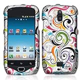 Fincibo (TM) Colorful Swirl Flowers 2D White Faceplate Hard Plastic Protect ....