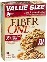 Fiber One Oats & Peanut Butter Chewy Bars, 10-Count Bars (Pack of 4)