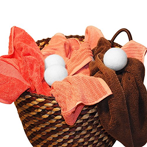 Big Sister Solutions - Wool Dryer Balls - Set of 3 - 100 % Natural Fabric Softener - Jumbo Size 10" Circumference -No Questions Asked Money Back Guarantee