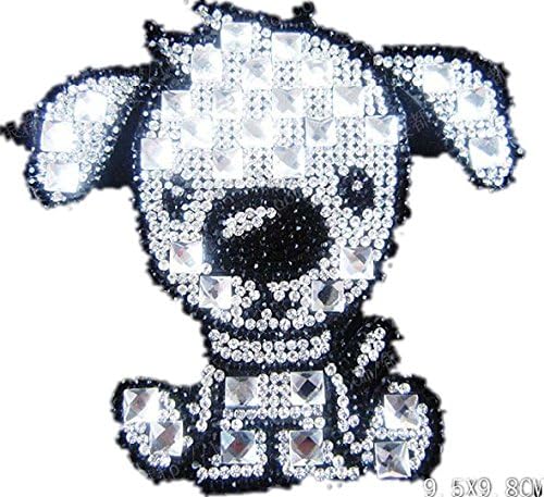 Hot Fix Motif Rhinestone Heat Transfer Super Bright Cute Dog DIY Iron on Patches Applique