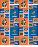 Cotton College University of Florida Gators Print Cotton Fabric By the Yard