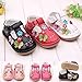 Femizee Toddler Girls Butterfly&Flower Pattern PU Leather Flat Shoes Comfortable Casual Slippers