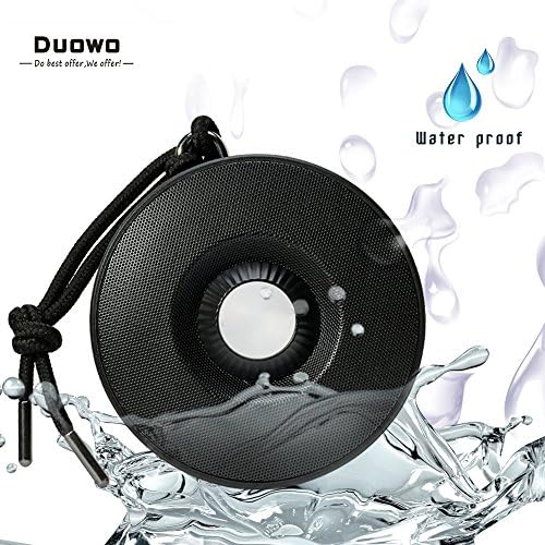 Bluetooth Speakers, Duowo Portable Wireless Waterproof Sports Speaker Built-in Mic with Climbing Hook Loop for Outdoor Travel, Portable Stream Radio Pairs with all Smartphones for Music &amp; Fun (Black)