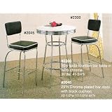 All new item 3 pc retro chrome plated bar table set with 2 stools by AMBEnterprises.com