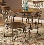 IMAGE OF Hillsdale Montello Round 36-Inch Diameter 3-Piece Table Dining Set, Old Steel Finish, Set Includes 1-Table and 2-Chairs