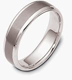 Titanium and Platinum 6mm Wedding Band Ring