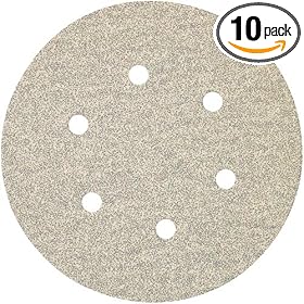 Porter Cable 736611210 6-Inch Hook and Loop Extended Performance 6 Hole 120G Disc 10 Pack