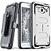 COVRWARE® Samsung Galaxy J3 / J3 V / Galaxy Amp Prime / Express Prime [Aegis Series] w/ Built-in [Screen Protector] Heavy Duty Full-body Rugged Holster Armor Case [Belt Swivel Clip][Kickstand], White