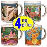 Bundle - 4 Coffee Mugs: De Cherico, Degas, Gauguin, Van Gogh
