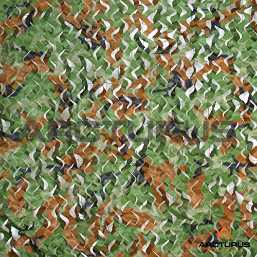 20' X 20' Woodland Camo Netting with Mesh Support Grid - Lightweight Net