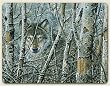 Small Cutting Board ~ Wolf in Trees ~ 8x10 ~ made of tempered glass ~ code 694