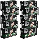 Gorilla Supply 1000 Vinyl Gloves M Case Powder Free(100 of 10)Latex Free Extra Strong Food, Medium