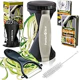 Premium Vegetable Spiralizer Bundle - Spiral Slicer - Best Veggie, Zucchini Spaghetti Pasta Noodle Maker - Black