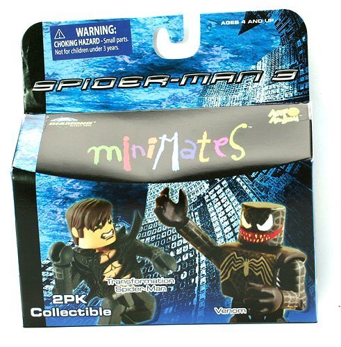  Spider-Man 3 Minimates 2Pk Collectible Figures - Transformation Spider-Man Vs. Venom