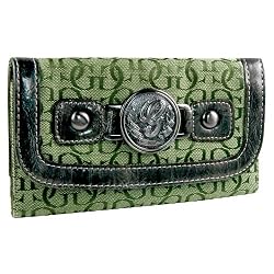 Women's Eternity Sage Jacquard Slim Clutch by Guess