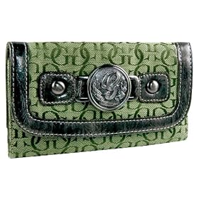 Buy Ladies Eternity Sage Jacquard Slim Clutch by Guess by GUESS
