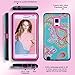 Note Edge Case,Note 4 Edge Case,AnnBay for Samsung Galaxy Note Edge 3in1 Triple Layer Hybrid High Impact Armor Combo Resistant Full-body Protection Case(Flower Hot Pink)