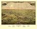 Historic Maps - Lansing Bird's Eye View Map 1866 Michigan - Ingham County - Birds eye view of the city of Lansing, Michigan 1866. 36x54