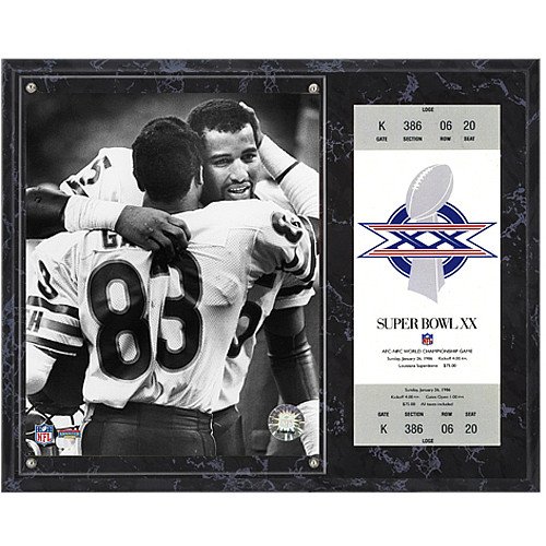 Mounted Memories Chicago Bears Super Bowl XX Richard Dent Plaque with Replica Ticket
