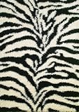 Concord Global Shaggy Modern Zebra Black 5 x 7 Rug (1543) Shag