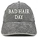 Trendy Apparel Shop Bad Hair Day Embroidered 100% Cotton Baseball Cap - Black