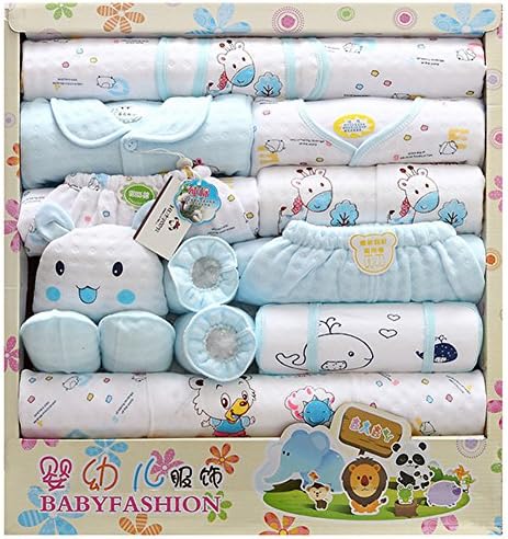 Newborn baby underwear sets（18pcs) (Blue)