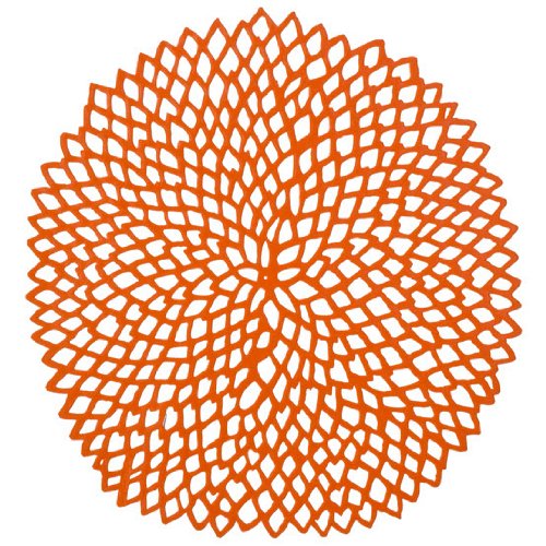 Chilewich Dahlia Round Floral Placemat, 14.25 by 15.25-Inch, Orange