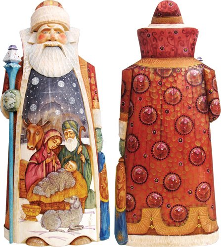 Devotional Santas with Nativity Set, Masterpiece Collection, Wood Carved, Holy Family, Nativity Merchant