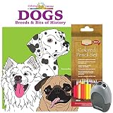 Alvin Heritage Colored Pencil, Set of 24, Coloring for the Curious Dogs: Breeds & Bits of History Coloring Book by Samantha Cole and Maped Tonic 2 Hole Metal Insert Pencil Sharpener (Bundle of 3)