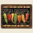 Small Cutting Board ~ Cantina Peppers ~ 8x10 ~ made of tempered glass ~ code 045