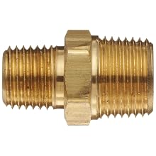 Anderson Metals Brass Pipe Fitting, Reducing Hex Nipple, NPT Male