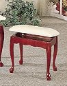 Queen Anne Style Cherry Finish Storage Bench/Stool
