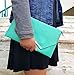 BMC Fashionably Chic Hot Rod Red Faux Leather Gold Metal Accent Envelope Style Statement Clutch