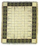 Golf Balls Clubs & Tees Argyle Afghan Throw Tapestry Blanket