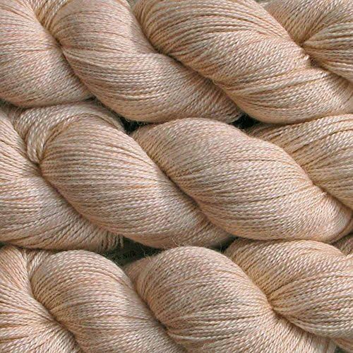 Living Dreams Anne Lace Yarn, Baby Alpaca Silk Blend, Hand Dyed by Art By Eve, 8 Ounce, 1500 yards, Peach