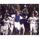 Gary Carter New York Mets - 86 WS Celebration - Autographed 8x10 Photograph with 86 WS Champs Inscription