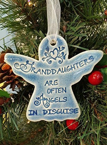 Granddaughters Are Often Angels in Disguise Handmade Ceramic Angel Ornament