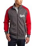MLB Men's Cincinnati Reds Legendary Convertible Collar Track Jacket ( Large)PRO GRANITE HTHR/ATH RED/BLACK