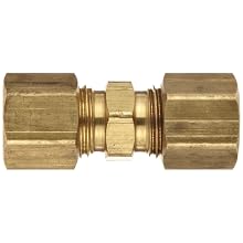 Dixon 62C-04 Brass Compression Tube Fitting, Union, 1/4" Tube OD