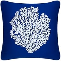Wabisabi Green Coral Sea Fan Eco Friendly 18'x18' Throw Pillow Cover, Blue