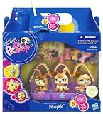 Littlest Pet Shop – Petriplets – 3-Pack – Hunde Babies #1338 & #1339 & #1340 – mit 3er Hundehütten zum Tragen & Zubehör