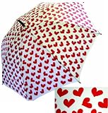 Punk Rock Retro HEARTS Collapsible Rain Umbrella